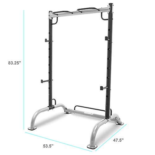 Marcy Cage Squat Rack Pull Up and Push Up Station with Olympic Barbell