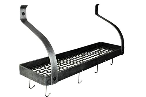 Enclume Pr8Bc-36 Hs Bookshelf Wall Rack With Curved Arm, 36", Hammered Steel #TOP2