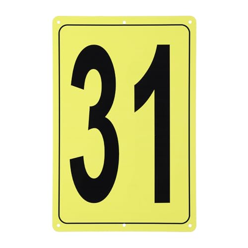 Placa de aluminio con número 31 de metal rectangular, señalización PATIKIL de gran formato