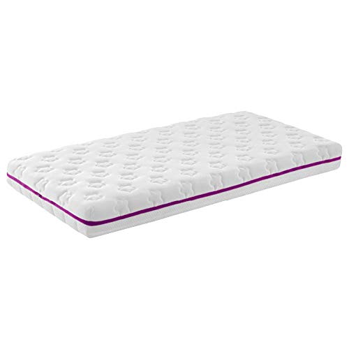 Ecus Kids, Matelas bébé de viscoélastique avec extrait de mauve de bois - Mimo Malva Visco, 120x60x12