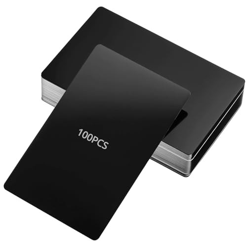 QWORK® 100 Stück Visitenkarten Rohlinge aus Aluminium, 86 x 54...