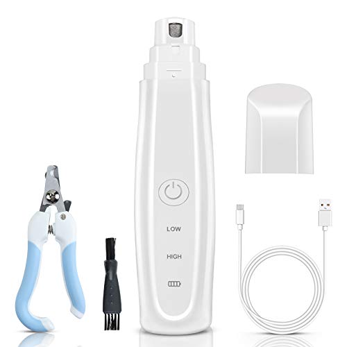SZ-Climax Pet Nail Grinder, Ultra Silent 50 DB elektrische nagelvijl en 2 snelheden snel slijpen, snel USB opladen, voor kleine middelgrote grote honden katten