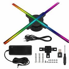 3D Hologram Fan 4 Blade 50 Cm. Advertising Display With Wi-Fi Holographic Led Video Projector,Multi