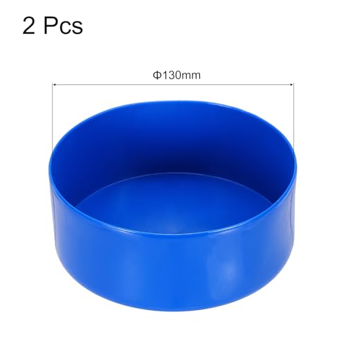 Image of uxcell 2pcs Rubber End Caps 130mm(5 Inch) ID Vinyl Round Tube Bolt Cap Cover Screw Thread Protectors Blue, 50mm Height