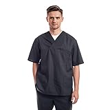 Material: 65% algodón, 35% poliéster. Nuestras túnicas de belleza para hombres son ligeras y tienen grandes características resistentes y destacarán su estilo único en hospital, clínica, universidad o salón de masajes.