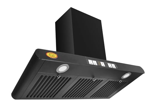 Image of Surya Auto clean Kitchen Chimney (Model FCB90) Black with features Wave Sensor, Touch Control