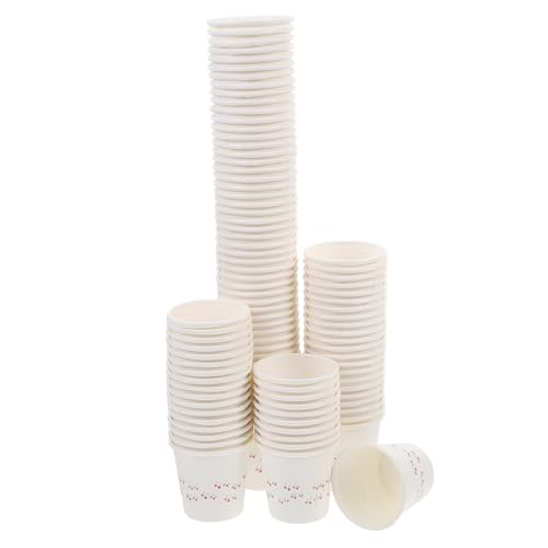 VILLFUL 使い捨てサンプルカップ 50ml 小さな紙コップ 試飲イベント用品 100個
