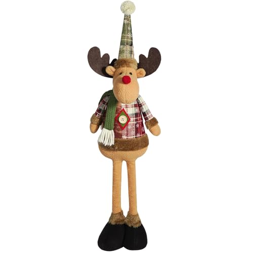 Figura de pé - decoração flexível de Natal com perna extensível, suporte multiusos | boneca grande para porta da frente, sofá e mesa