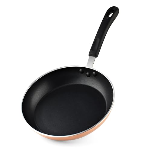 Image of Cook N Home Nonstick Frying Pan Skillet, 9.5-Inch Sauté Fry Pan Omelet Egg Pan Induction Cookware, Copper