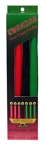 D'light Online Kwanzaa Candle Set Elegant Taper Premium Quality Candles, Hand-Dipped, Dripless And Smokeles - Set Of 7 (12 Inch, Kwanazaa) #TOP2
