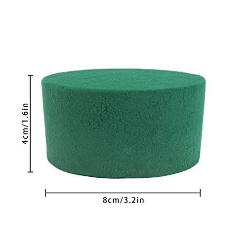 6 Pcs Round Floral Foam Blocks,Prashent Green Wet Dry Flower Foam Plant Foam For Fresh & Artificial Flower Arrangements Diy Craft 3.2" X 1.6" #TOP5