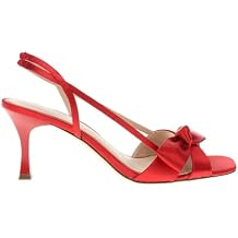Satin Bow Slingback Sandals on Mid-Heel by Nina Shoes