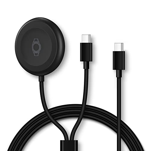 Cavo di ricarica USB C compatibile con Samsung Galaxy Watch 6/5 Pro/5/4/3/Active 2/1/Galaxy Watch/Gear Sport/S3,tipo C Stazione di ricarica senza fili per Galaxy S22/S21/S20/S10/Note 20, 1,5 m 2 in 1