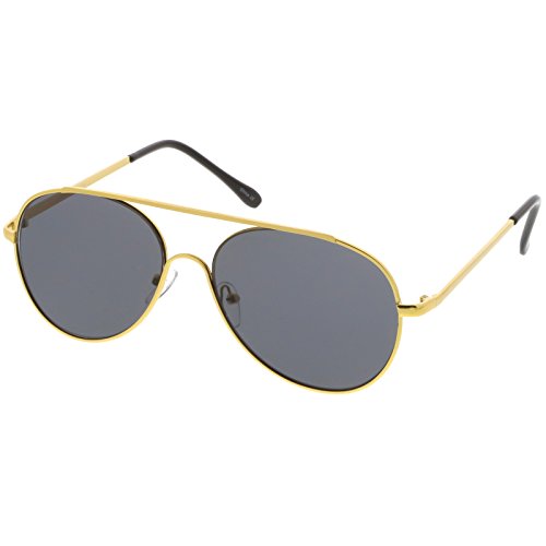 zeroUV - Classic Crossbar Slim Metal Arms Teardrop Lens Aviator Sunglasses 55mm2