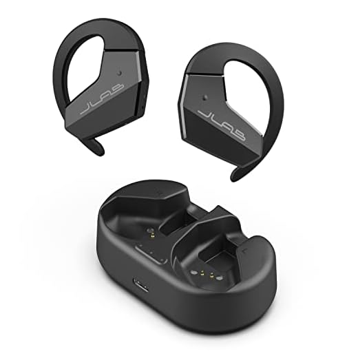 JLab Open Sport Open-Ear Wireless Earbuds | Black | Flexible Earhook | Bluetooth Multipoint | Dual Connect | Safe Listening | Optional Glasses Clip | 24+ Hours Battery Life | Custom EQ Sound Settings
