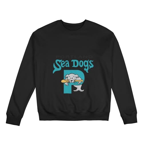 Portland Sea Dogs Men'S Fleece Crew-Neck Hoodie Long Sleeve Fleece Sweatshirt-3