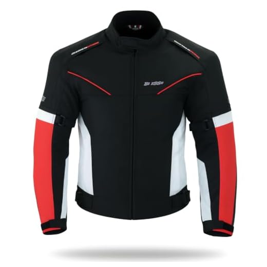 BI ESSE Giacca Giubbino Tessuto Moto Scooter Viaggio Sfodrabile Ventilata (IT, Testo, L, Regular, Regular, Rosso)