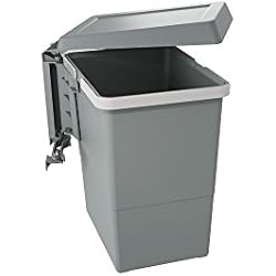 Destructor Basura Fregadero Elletipi Pbn asg34 Linea Swing 2.0 Papelera automática de Puerta de plástico Grande Capacidad 18 litros, Nailon satinadas, Gris Oscuro