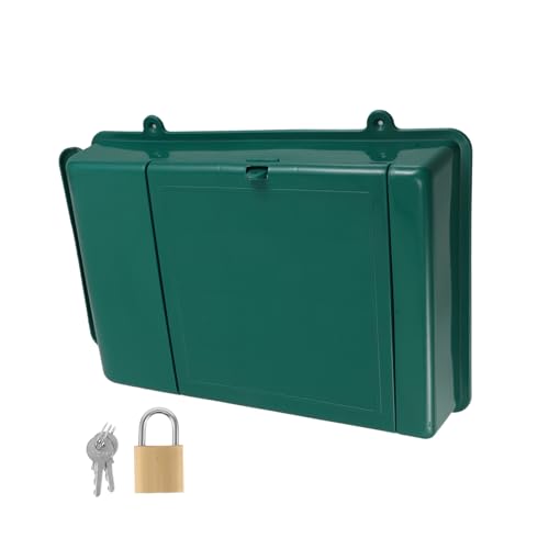 Boîte aux lettres murale plastique étanche vert foncé avec support compact - 2