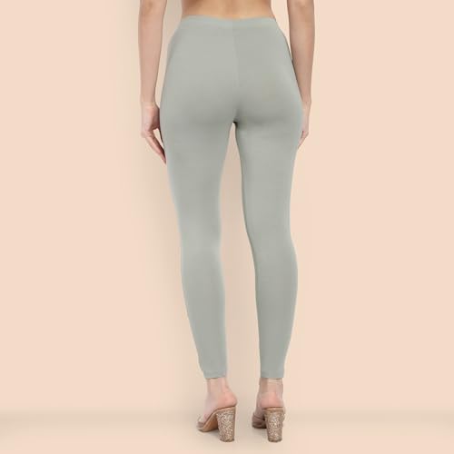 Image of ONE SKY Women Full Length Leggings | Cotton Modal Spandex Blend | High Waist Stretchable & Bio-Washed Fabric | Colour-Lock Technology | Comfortable Leggings for Women
