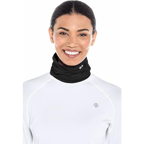 Polaina solar Coolibar FPS 50+ Desempenho Unissex Virasana – Proteção solar, Preto, Small / Medium