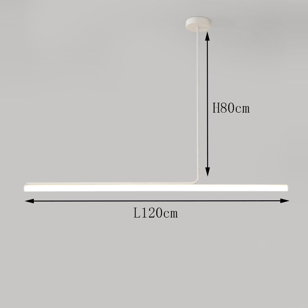 Lampadario a Sospensione LED Moderno, lampadario Regolabile da 40 W con Telecomando, Design lineare per Sala da Pranzo, Cucina, Ufficio, Ristorante - Bianco, 120 cm