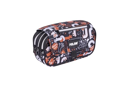 MILAN® Estuche portatodo 4 cremalleras con solapa serie especial Fingers