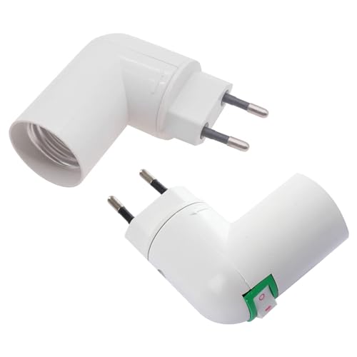 Portalámparas E27 Sin Cable,Portalámparas E27 con Interruptor,Portalámparas E27,Adaptador de Casquillo E27,AC 220-240V, 50-60Hz,pack de 2 (sin bombilla)