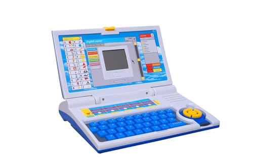 Image of GRAPHENE Educational Laptop Computer Toy with Mouse for Kids 2 3 4 5 Years Tablet for boy Girl 20 Fun Activity Learning Machine Now Learn Letter Words Games Mathematics Music Logic Memory Tool Blue