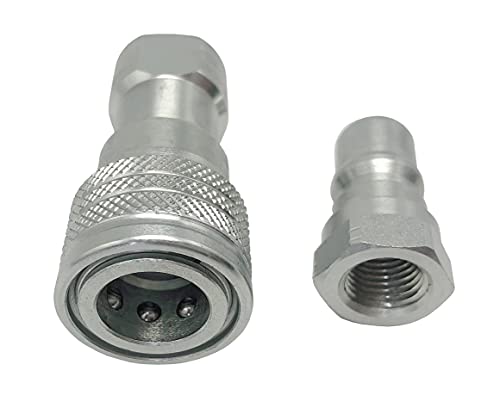 Image of ISO 7241-B 3 /8 Inch NPT Quick Disconnect Hydraulic CouplerCoupling (2 Set)