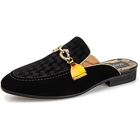 Meijiana Men's Open Back Sandals Men's Slippers Sandals Slip-On Loafers Casual Open Back Slippers, Black-12, 9 US Cover