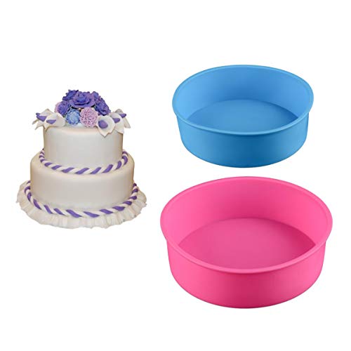 Home Kitchen,Dining Pastry tools Round Silicone Mold Set 2 Layers Mousse Cake Moulds Baking Pan for Birthday Cake Molds