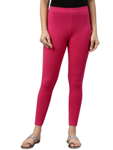 Image of JUNEBERRY Cotton Lycra Skinny Fit Leggings for Women & Girls (Sizes: S to 2XL) (Colors: Black, Beige, White, Grey, Brown, Pink & Wine)