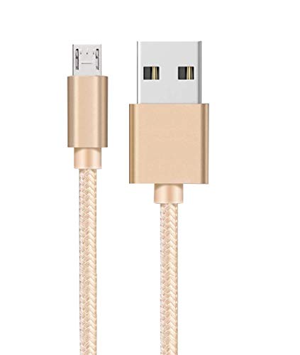 PHONILLICO Cable compatible avec Sony Xperia XA/XA ULTRA/X/X PERFORMANCE - Cable Chargeur Micro USB Nylon Tressé Or 1 Metre