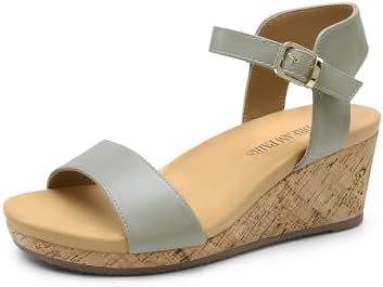 DREAM PAIRS Women's Open Toe Buckle Ankle Strap Platform Wedge Sandals Women 2025