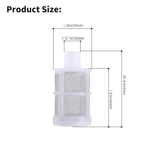 Image of Hose Connection Filter,Spray Internal Filter,Fish Tank Water Pump Suction Strainer,Removable,Tea Set,Fish Tank,Water Pump,Industrial Equipment(12 Packs) (Size:1 /2''inch (12MM))