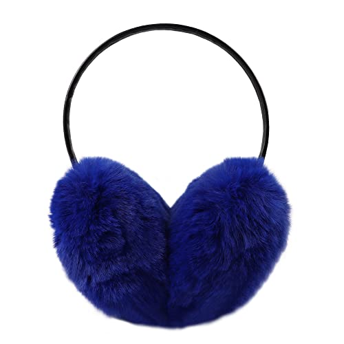 Yuoahcn Women Winter Unisex Ear Muffs Faux Fur Warm Earmuffs Lady Girls Plush Ear Warmers Outdoor Ear Covers Headband (Royal Blue) #TOP21