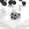 JewelryWe Schmuck Herren-Ring Edelstahl Vintage Wikinger Irische Trinity Keltische Knoten Kreuz Ringe Siegelringe Männer Bandringe Gravur, Silber Größe 76 #4