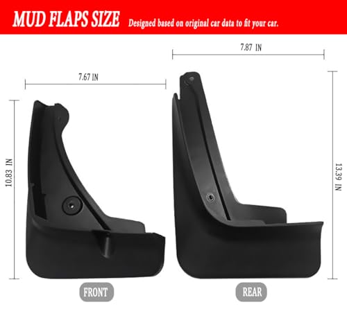 Image of Mud Flaps Fit for 2019-2022 Chevrolet Trax, Mud Flaps Front & Rear Mud Splash Guards Accessories Black, 4 Pc