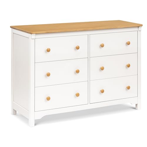 DaVinci Shea 6-Drawer Dresser in Warm White and Honey, GREENGUARD Gold Certified