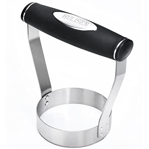 Hulisen Plain Edge Food Chopper, 3 Inch Manual Hand Chopper Dicer, Stainless Steel Round Handheld Food Cutter With Grip Handle, Chop Cabbage, Boiled Egg, Nut, Fruit, Vegetable, Meat For Salad #TOP7