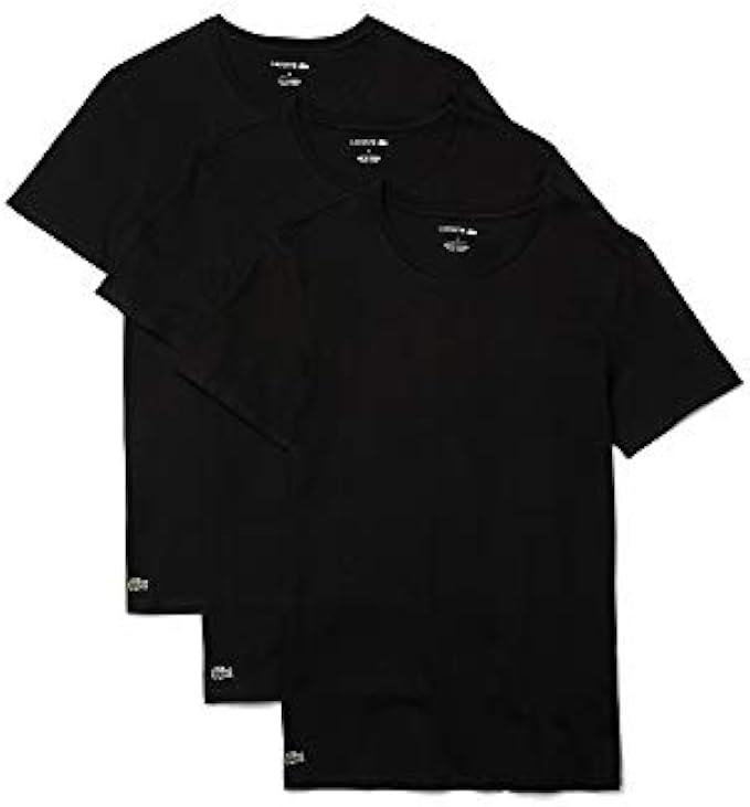 Lacoste Men's Essentials 3 Pack 100% Cotton Regular Fit Crewneck T-Shirts