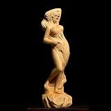 14cm bukszpan piękno statua butik z litego drewna salon dekoracji rzeźba rzemiosło samochód Sexy Beauty Home Decore nowość prezent