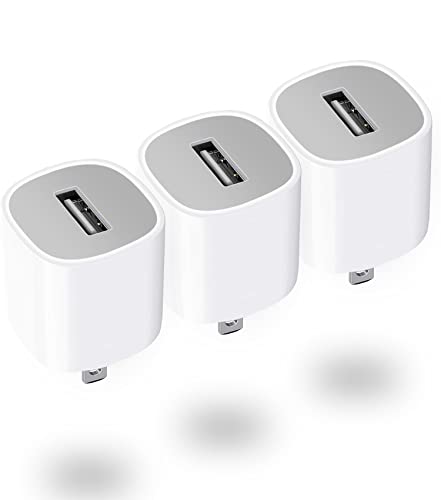 Usb Wall Charger Gkw 5W Power Adapter Compatible With Apple Iphone 13 12 11 10 8 7 6S 6 5 Se Xs Max Xr X Se 2020 2022 Galaxy S7/S6/S5 Edge Kindle 3-Pcs White (Cable Not Included) #TOP6
