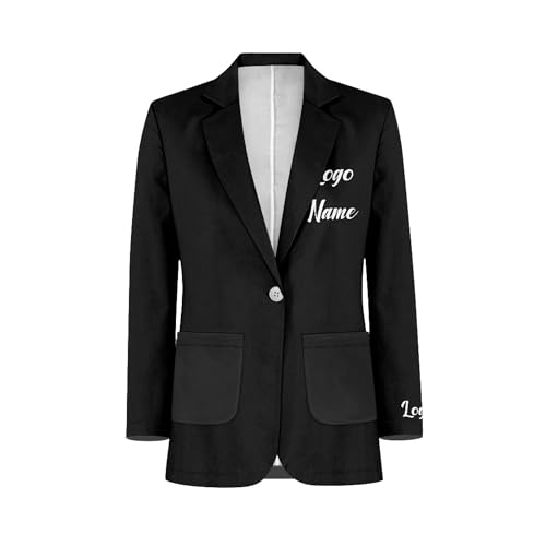 Men's Casual Blazers Customized Logo&Company Name Work Uniforms Open Front Lightweight Office Jackets (2XS-3XL)