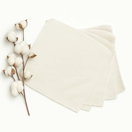 Lingettes Lavables en Coton Bio (Lot de 10) – Réutilisables,