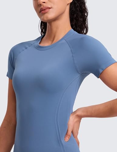 Image of CRZ YOGA Seamless T-Shirt Hip Length | Training, Chafe-Free, Slim Fit, Raglan Sleeves, Mesh Vents, Workout, Short Sleeve Tops for Women
