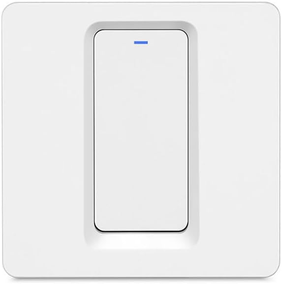 WiFi Smart Light Switch, No Neutral Wire Required, Smart Wall Switch with Remote Control, Voice Control and Timer, Compatible with Alexa, Easy Installation (White, 1Gang)