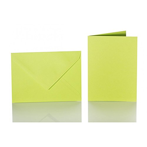 Sobres (100 unidades, C5, con solapa triangular, 120 g + 100 tarjetas dobles de 240 g, 150 x 200 mm), color verde