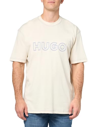 Hugo T-shirt en coton coupe regular avec logo mode masculine